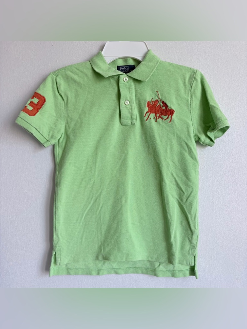 Polo by Ralph Lauren Light Green Polo Shirt with Navy Label